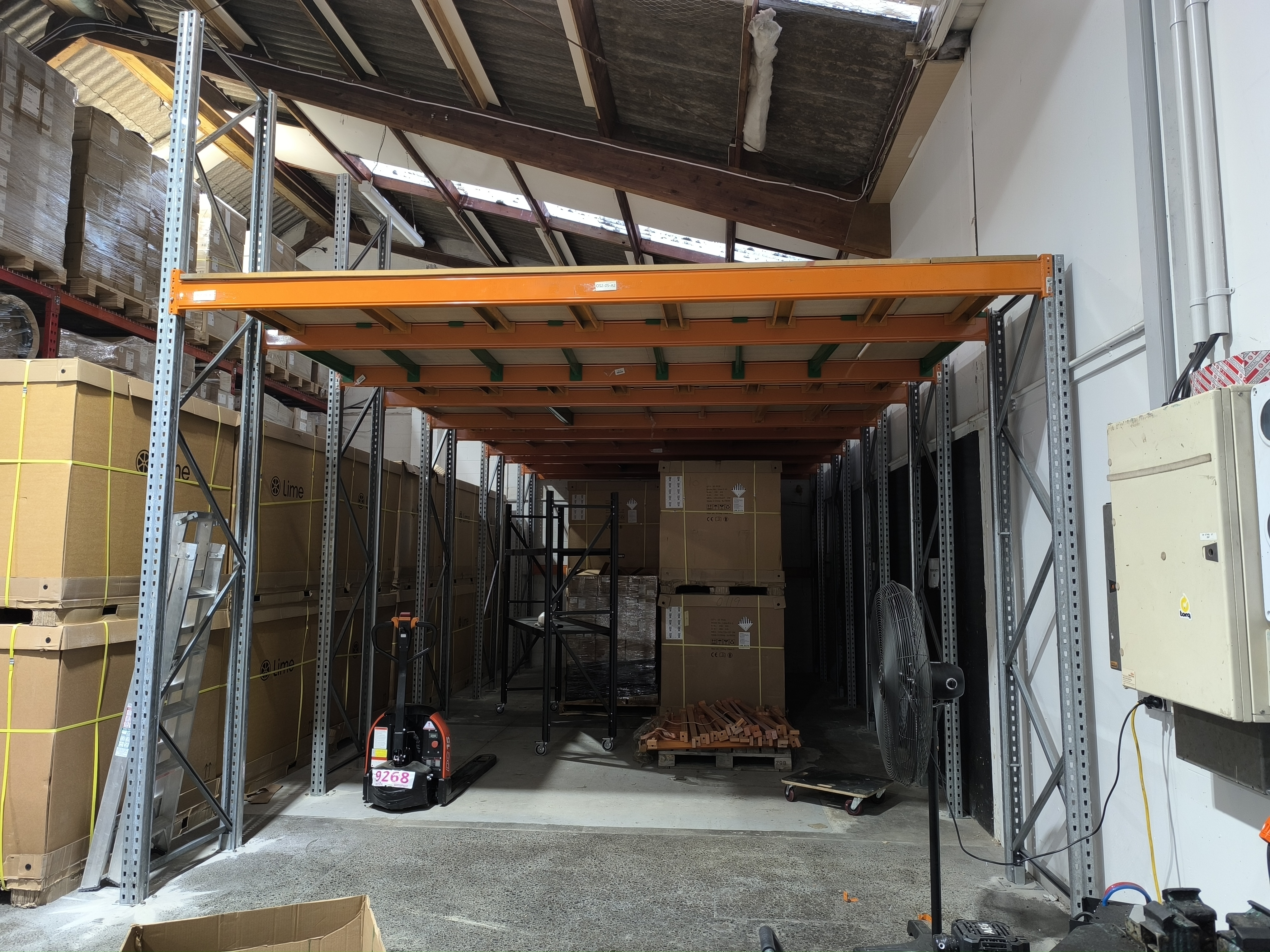 Raised storage platform mezzanine with pallet racking for warehouse space optimisation New Zealand