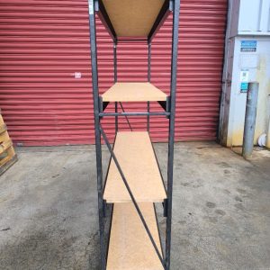 Black Shelving with solid Wooden Shelf - Image 4