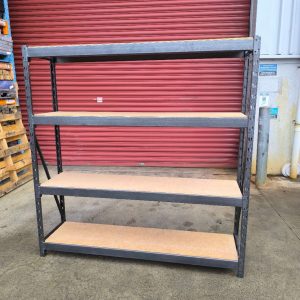 Black Shelving with solid Wooden Shelf