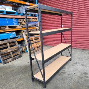 Black Shelving with solid Wooden Shelf - Image 3