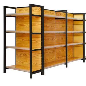 4 Post Retail Shelving (Wood Grain)